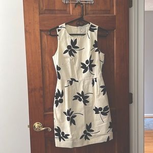 J. Crew Dress - Cream & Black Flowers